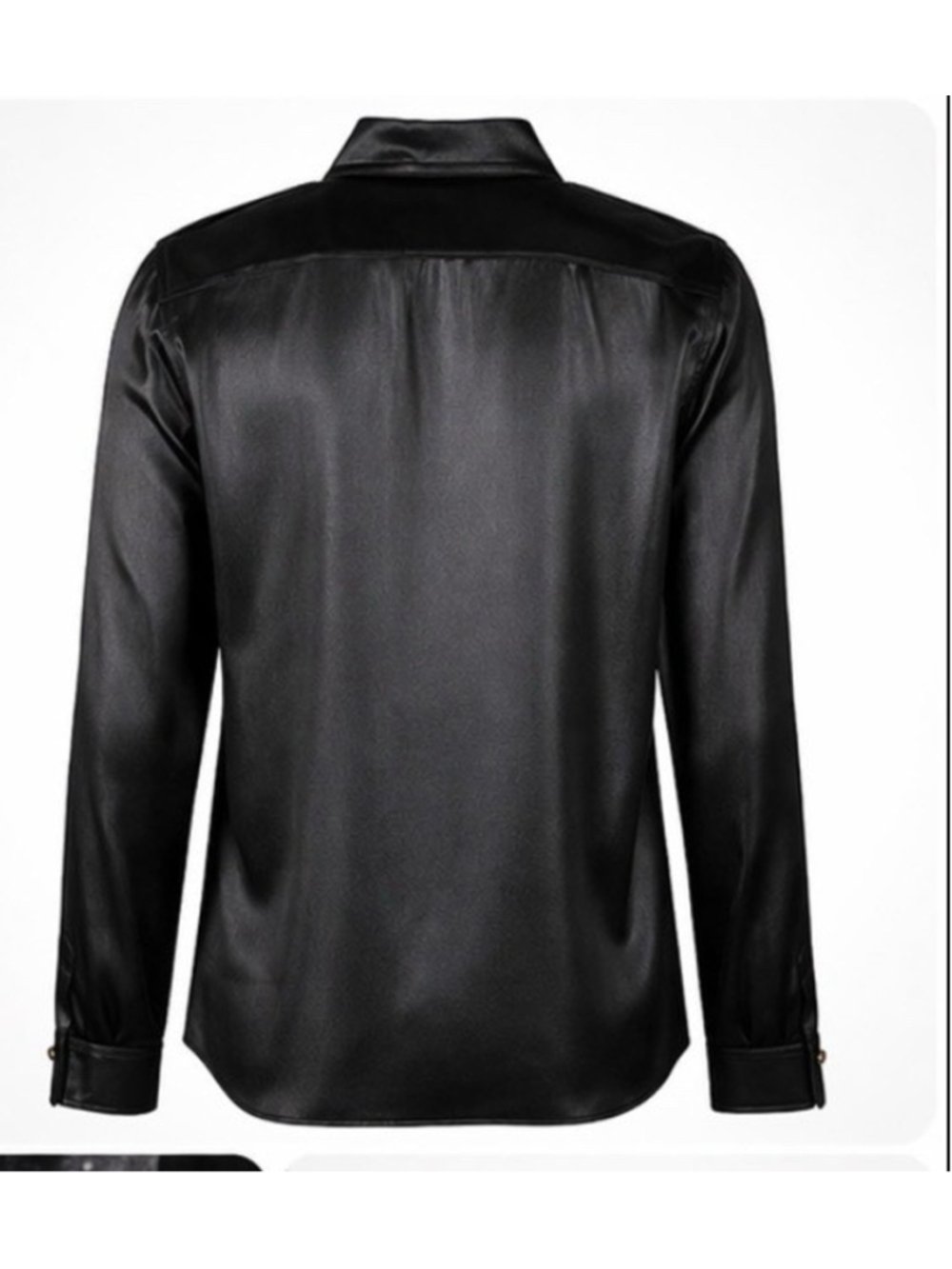 NWT Ralph Lauren Purple Label Runway Black Satin Military Blouse Top 6 Italy - Picture 2 of 4
